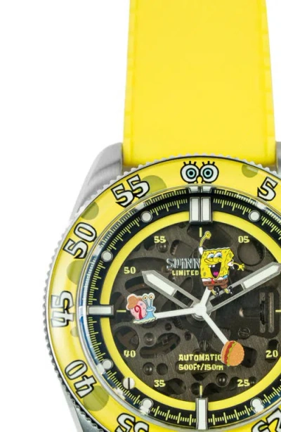 Spinnaker X Spongebob Squarepants Croft Midsize Automatic Rubber Strap Watch, 40mm