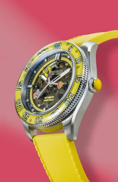 Spinnaker X Spongebob Squarepants Croft Midsize Automatic Rubber Strap Watch, 40mm