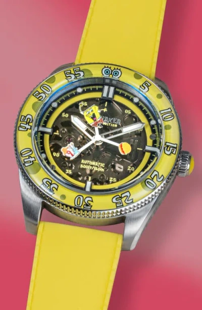 Spinnaker X Spongebob Squarepants Croft Midsize Automatic Rubber Strap Watch, 40mm