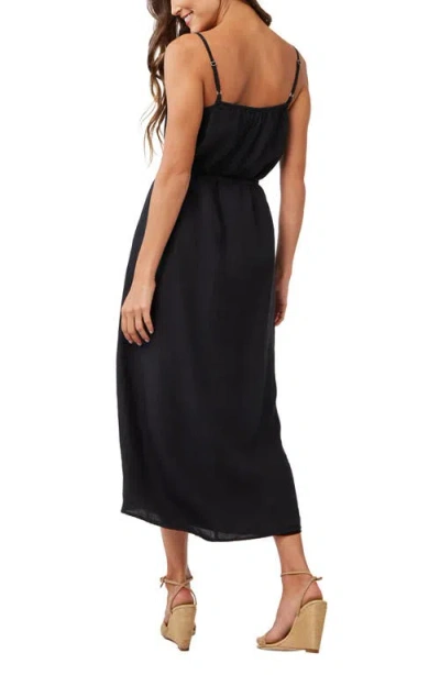 Bella Dahl Shirred Cami Maxi Dress In Black In Black