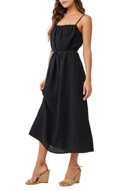 Bella Dahl Shirred Cami Maxi Dress In Black In Black