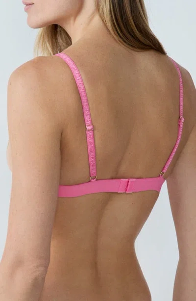 Etam Douceur Embroidered Tulle Triangle Bralette In Pink