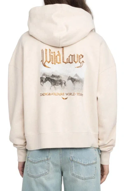 Zadig & Voltaire Mia Strass Front Zip Hoodie In Neutral