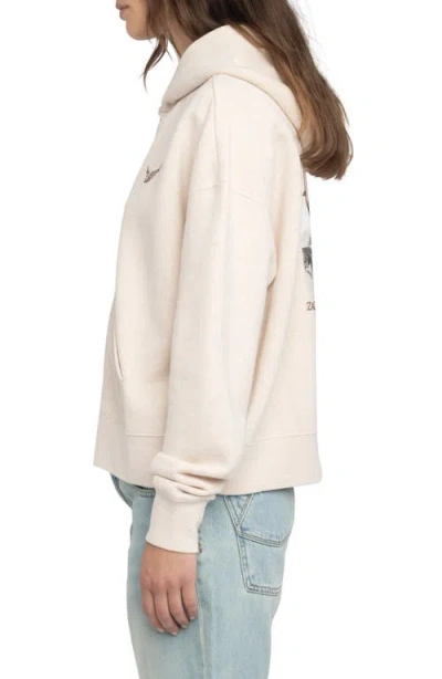 Zadig & Voltaire Mia Strass Front Zip Hoodie In Neutral