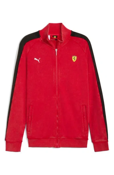 Puma Ferrari T7 Cotton Jacket In Red