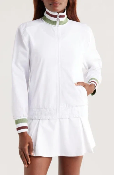 Head Front Zip Track Jacket In White