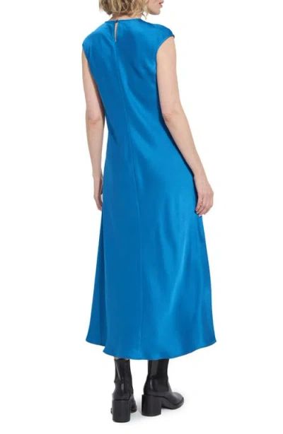 Lyssé Silvana Bias Cut Stretch Satin Midi Dress In Blue