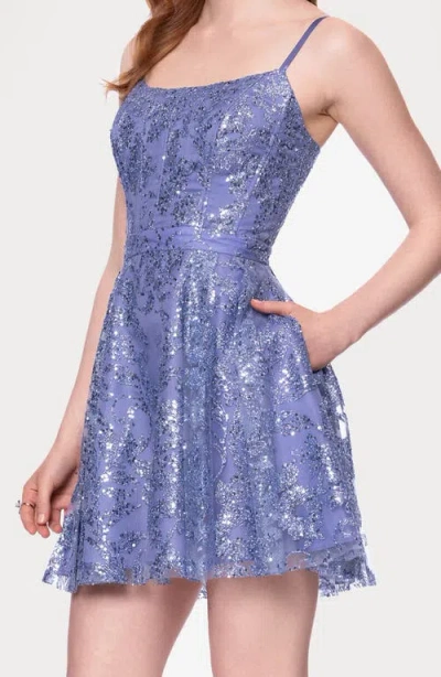 Blondie Nites Sequin Minidress In Purple