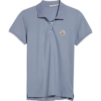 Moncler Knitted Polo Shirt In Gray