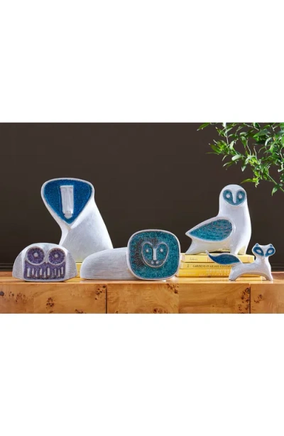 Jonathan Adler Glass Menagerie Barn Owl Sculpture In Blue