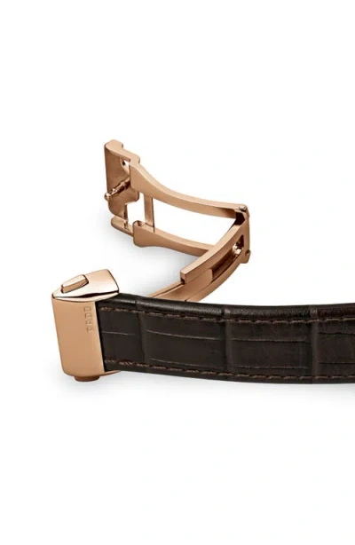Rado Coupole Classic Automatic Embossed Leather Strap Watch, 41mm