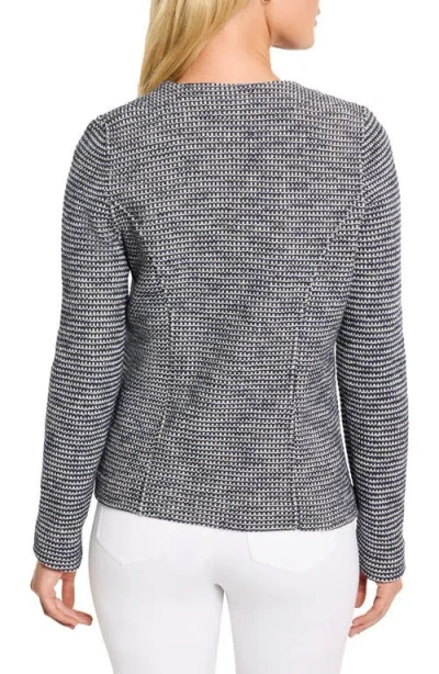 Nic + Zoe Nic+zoe Zip Front Mix Knit Jacket In Gray