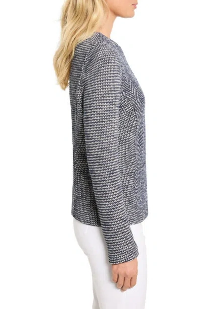 Nic + Zoe Nic+zoe Zip Front Mix Knit Jacket In Gray