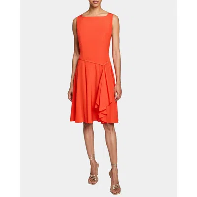 Santorelli Emmy Sleeveless Ruffled Dress In Silk Crepe De Chine