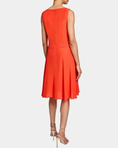 Santorelli Emmy Sleeveless Ruffled Dress In Silk Crepe De Chine