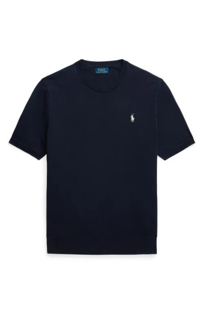 Polo Ralph Lauren Short Sleeve Cotton Crewneck Sweater In Blue