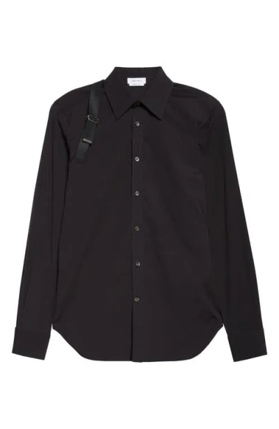 Alexander Mcqueen Mcqueen Logo Tape Harness Stretch Cotton Button-up Shirt