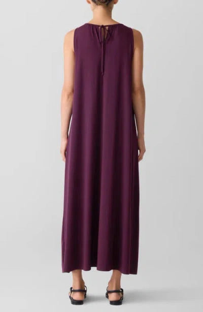 Eileen Fisher Sleeveless Jersey Maxi Dress In Purple