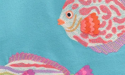 Mini Boden Kids' Embroidered Appliqué Cotton T-shirt In Blue