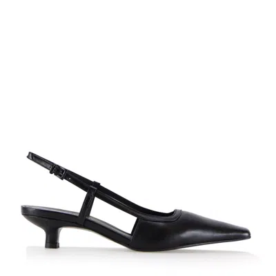 Notabene Women's Elena Slingback Stilettos, Black Leather