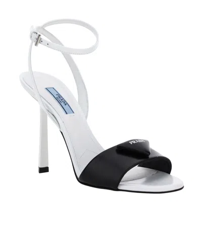 Prada Logo Detailed Ankle Strap Sandals