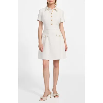 Guess Tamara Metallic Tweed Minidress In White