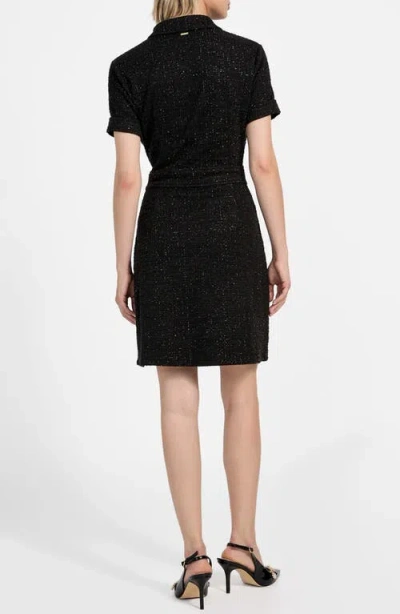 Guess Tamara Metallic Tweed Minidress In Black