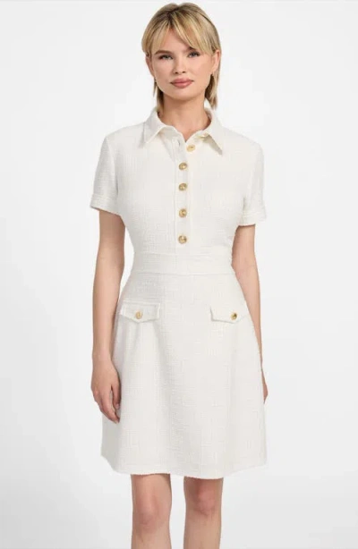 Guess Tamara Metallic Tweed Minidress In White