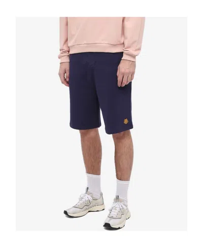 Kenzo Tiger Crest Mid-waisted Shorts In Blue