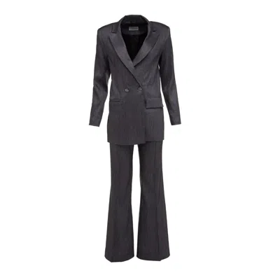 Famme Women's Grey Graphite Linen Blazer