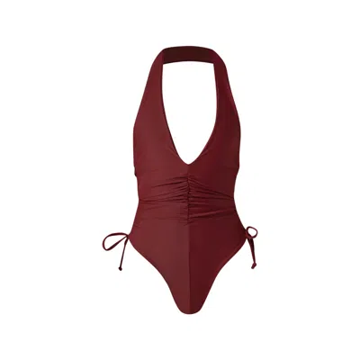 Enxhaline Women's Red Mahalo Bikini Set In Burgundy Color