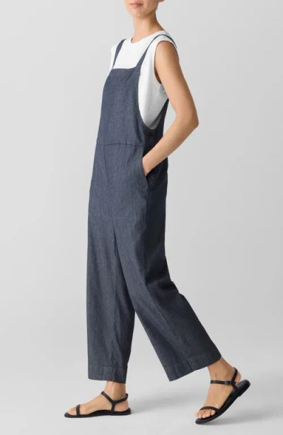 Eileen Fisher Ankle Denim Jumpsuit In Blue