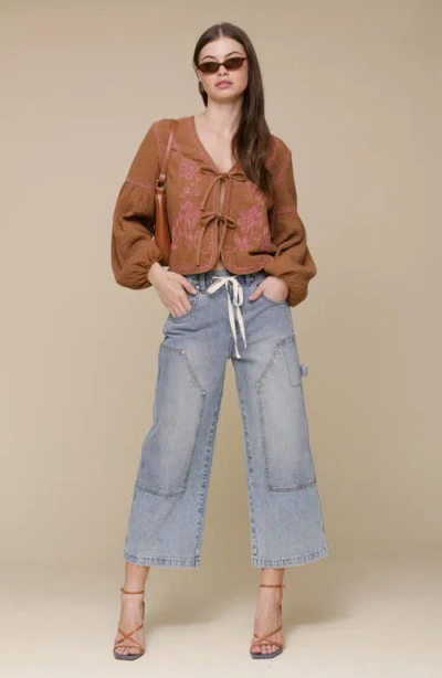 Avec Les Filles Drawstring Crop Jeans