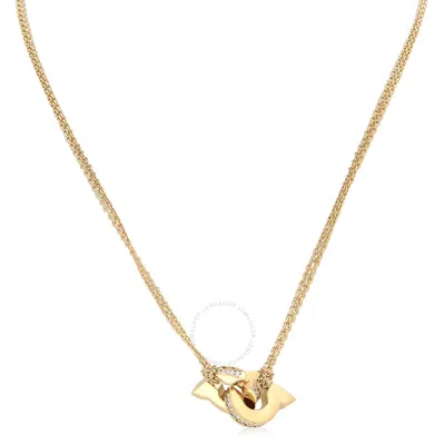 Ferragamo Double Gancini Pendant Necklace With Crystals