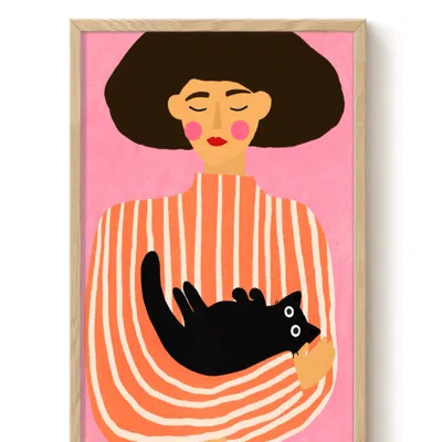 The Paper Tail Cat Cuddles - Art Print -medium
