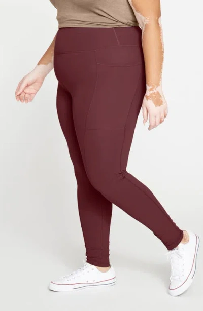 Universal Standard Next To Naked Crop Pocket Leggings In Burgundy