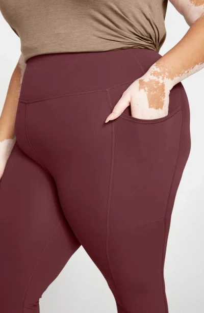 Universal Standard Next To Naked Crop Pocket Leggings In Burgundy