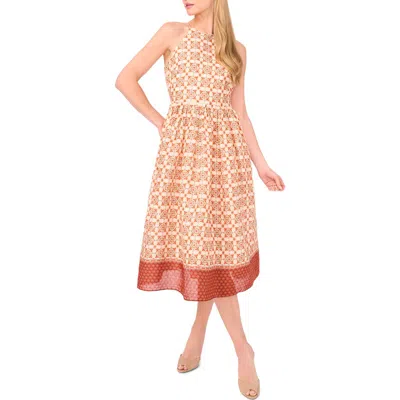 Ted Baker Mixed Geo Print Linen Midi Dress