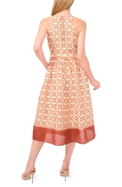 Ted Baker Mixed Geo Print Linen Midi Dress