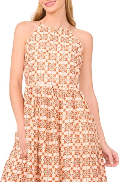 Ted Baker Mixed Geo Print Linen Midi Dress