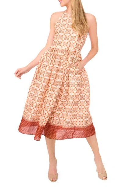 Ted Baker Mixed Geo Print Linen Midi Dress
