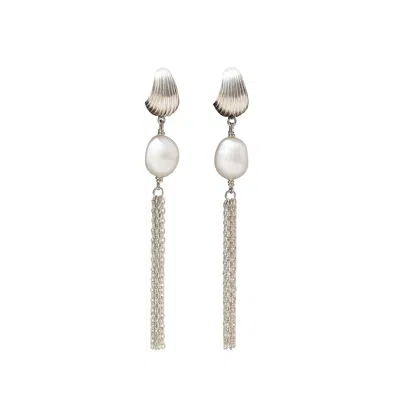 Zoe And Morgan Women's Esme Pearl Earrings Silver