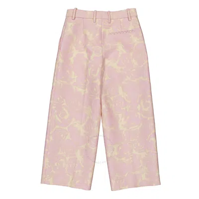 Burberry Rose Print Wool-blend Trousers