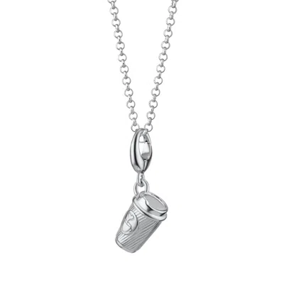 Lily Charmed Women's Sterling Silver Takeaway Coffee Cup Charm Necklace