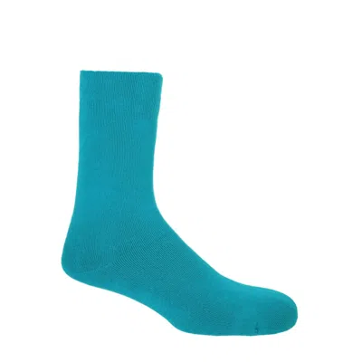 Peper Harow - Made In England Blue Plain Men's Bed Socks – Aqua