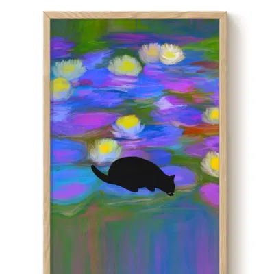 The Paper Tail Drinking Cat - Art Print - Medium