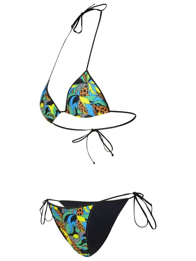 Reina Olga Printed Triangle Bikini Set In Multi