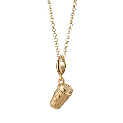 Lily Charmed Women's Gold Plated Takeaway Coffee Cup Charm Necklace