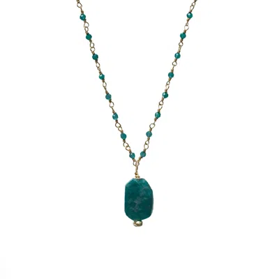 Mirabelle Jewellery Women's Russian Amazonite On Green Onyx Rosary