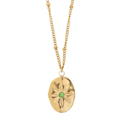 Timi Of Sweden Women's Delilah - Necklace With Gold Brick Crystal Pendant Stainless Steel